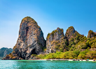 Railay Beach, Andaman Sea, Krabi Province, Thailand.