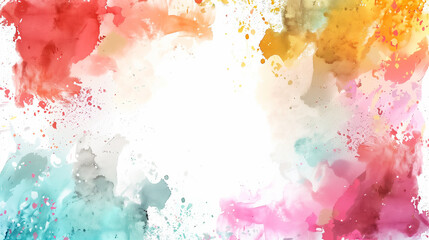 Vibrant watercolor splash background in various colors