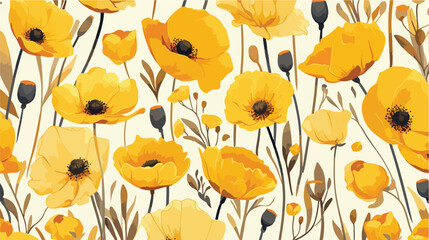 Botanical seamless pattern with gorgeous blooming w