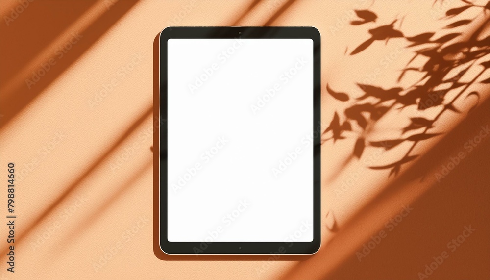 Poster tablet mockup for application presentation, web design or user interface design - template for repre