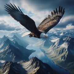 Hyper-Realistic 3D Eagle Flight: 16K Ultra Photorealistic Rendering