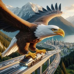 Hyper-Realistic 3D Eagle Flight: 16K Ultra Photorealistic Rendering