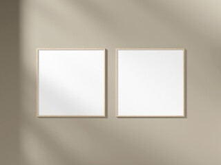 Mockup posters frame on wall in modern interior background. 3D rendering.