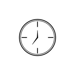 clock icon student vector illustration