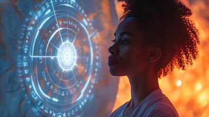Show Connection to a Higher Power through AI and the Internet of Things, imagining spiritual practices enhanced by interconnected devices