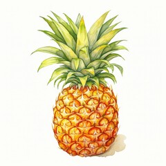 Fototapeta premium A watercolor painting of a pineapple.
