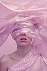 a woman with a scarf covering her head.