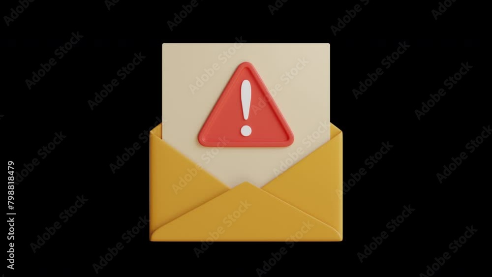 Poster 3d animation of scam message identify and respond to suspicious messages | alpha channel