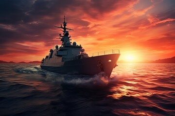 Fototapeta premium watercolor Destroyers these are fast heavily armed warships