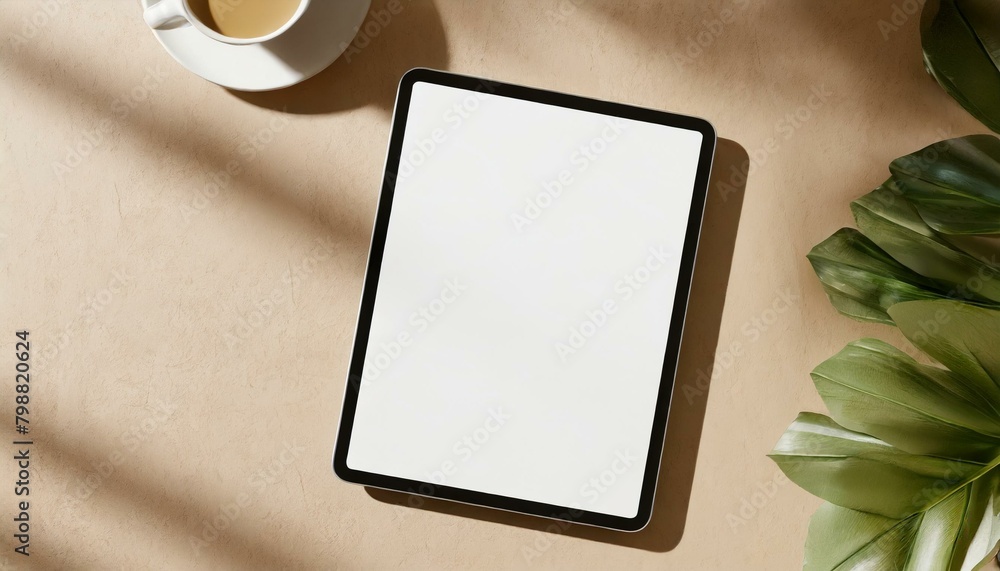 Poster tablet mockup for application presentation, web design or user interface design - template for repre