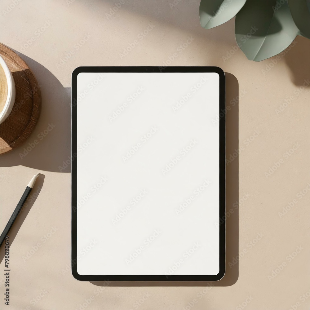 Poster tablet mockup for application presentation, web design or user interface design - template for repre