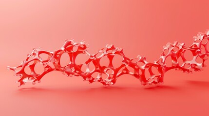 Imagine a captivating 3D illustration featuring a light red DNA structure set against an isolated background, creating a striking and visually appealing composition. In this scene, the DNA molecule 