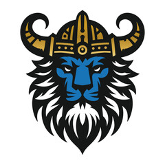 Embrace Norse mythology with this bold Viking lion silhouette vector. Blending a fierce lion with Viking motifs, this artwork epitomizes strength and regality in a minimalistic design.