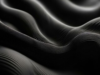 Modern black abstract background design, wavy line pattern.