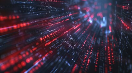 Fototapeta premium Envision an electrifying scene where an abstract tech background captivates the imagination with its futuristic allure. This mesmerizing tableau features a floating numbers HUD background, reminiscent