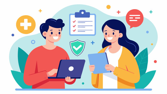 A young couple researching insurance plans and comparing coverage and costs to find the most affordable option that also meets their healthcare