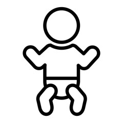 Baby icon. Toddler symbol. Child vector illustration. Newborn with diaper isolated sign.