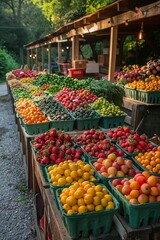 Fototapeta na wymiar A farmer's market with fresh fruits and vegetables