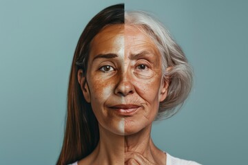 Skincare realities in cream applications emphasize skin hydration and aging signs, integrating solutions for visible aging dermatological treatments and age comparisons.