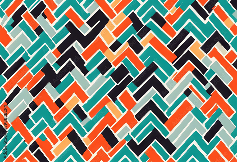 Poster pattern puzzle seamless vector background simple illustration regular herringbone geometric texture 