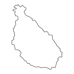 Santiago island map, Cape Verde. Vector illustration.