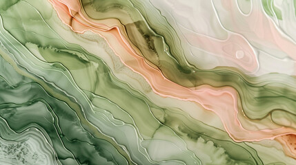 Pale Rose and Olive Green Alcohol Ink, Ultra HD Marble-like Appearance.