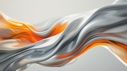 Flowing Wave Design in Grey and Vibrant Orange