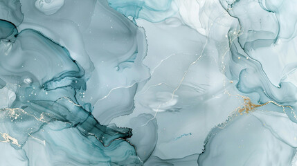 Electric Blue and Pale Gray Alcohol Ink with a Glossy Marble Texture.