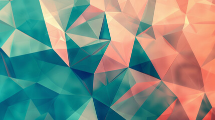 Teal and Peach Geometric Shapes Design