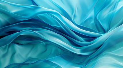 Turquoise Blue Background with Smooth, Wavy Fluid Design