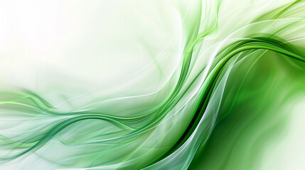 Green and White Abstract Flowing Background