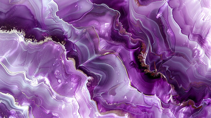 Royal Purple and Bright White Alcohol Ink, High Definition Marble Look.