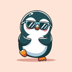 cute cartoon pinguin dance . ilustratin vector cute