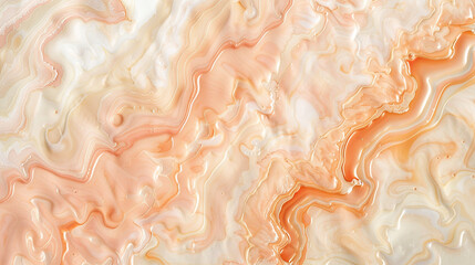 Soft Peach and Pale White Alcohol Ink Swirls, Luxurious Marble Look in High Definition.