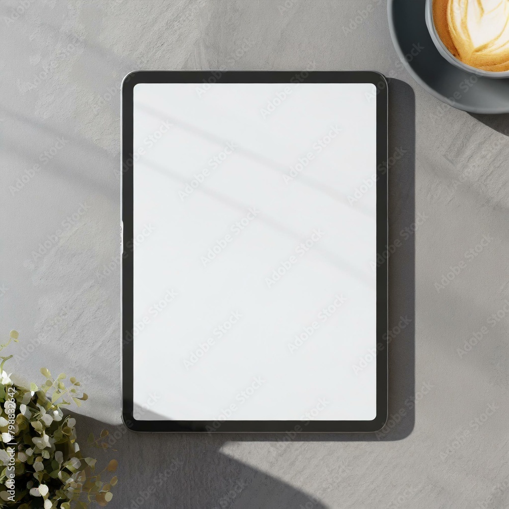 Poster tablet mockup for application presentation, web design or user interface design - template for repre