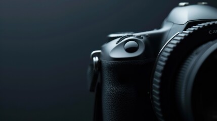 Close-up shot of Digital Camera in black background