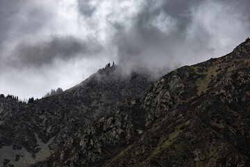 misty mountains, Almaty, Kazakhstan, Alatau Mountains