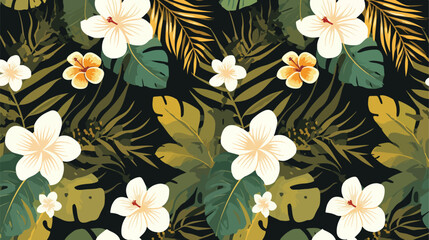 Elegant Hawaiian seamless pattern with exotic palm