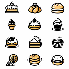 Baker icon set simple design white background