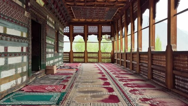 A beautiful view of muslim mosque interior