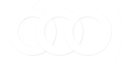 Abstract white rings or circles background, wallpaper banner design. 