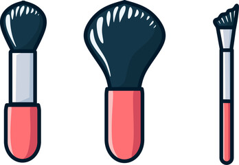 Pink make up brush set icon