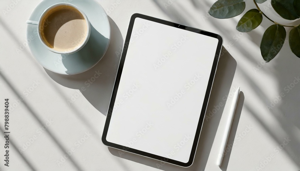 Poster tablet mockup for application presentation, web design or user interface design - template for repre