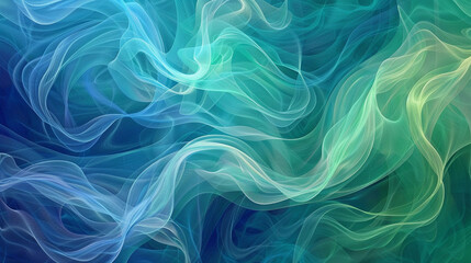 Fototapeta na wymiar Ethereal Blue and Green Smoke Patterns on a Textured Background