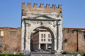 Famous Arco di Augusto in Rimini Italy - 798839897