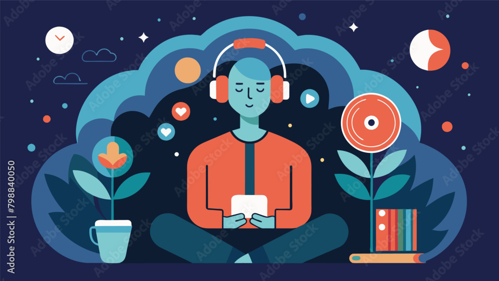 Poster a music the utilizes guided imagery techniques and calming instrumental music to help clients with p