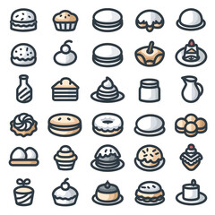 Bread maker icon set simple design