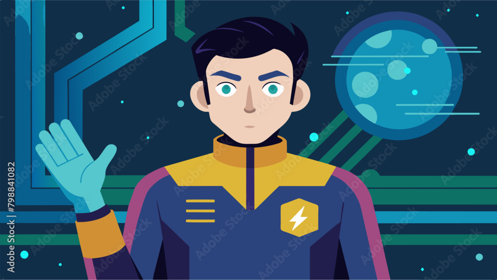Poster a scifi tv show with a main character who is nonbinary and uses sign language showcasing the diversi
