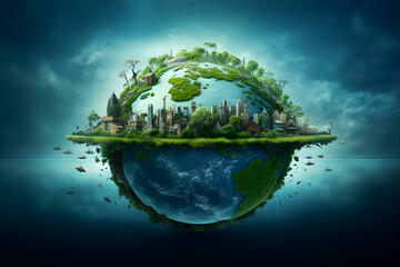 World Environment Day awareness of growing environmental issues from water pollution and global climate change to sustainable consumption. - obrazy, fototapety, plakaty