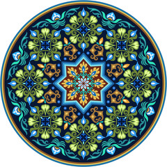 Vector abstract decorative round floral ethnic ornamental illustration